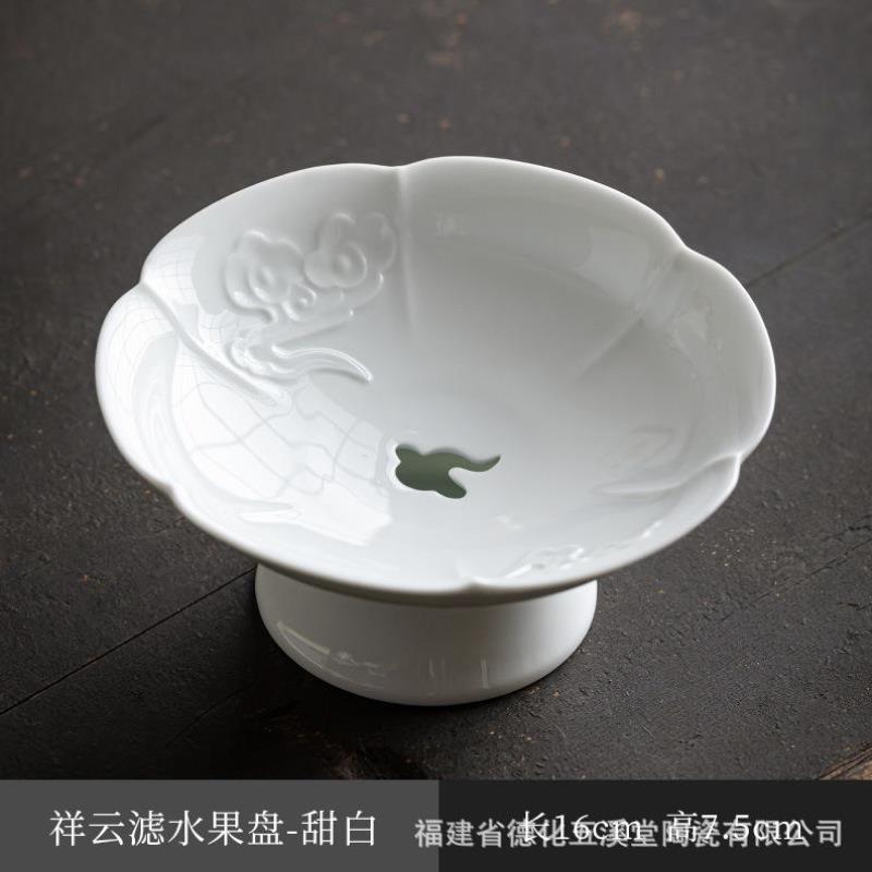 中式时尚糖果盘客厅茶几高脚果盘零食盘个性网红水果盘小精致家用