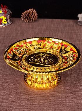 佛前供具水杯花瓶供盘香炉蜡烛台一体供盘全套佛前花瓶供花贡品盘