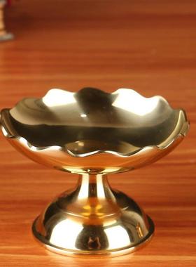 铜烛台底座酥油灯蜡烛台供佛灯长明灯佛前供灯礼佛灯托灯架托盘