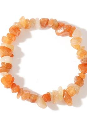 天然水晶碎石半成品手链随型不规则原矿玉石石头diy百搭女饰品彩