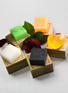 V皂VJT手工皂洁面沐浴蜂蜜薄荷蚕丝竹炭藏红花男女通用香皂