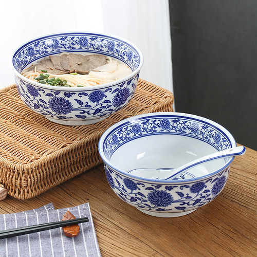 青花碗商用高品质陶瓷家用面碗
