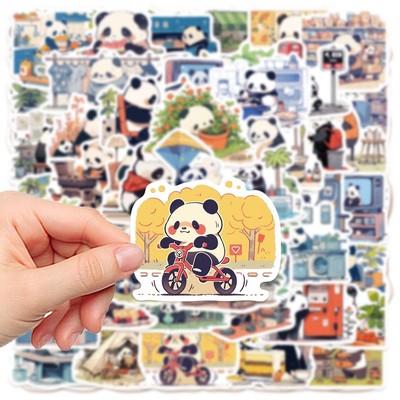 熊猫日常生活贴纸可爱卡通ins风