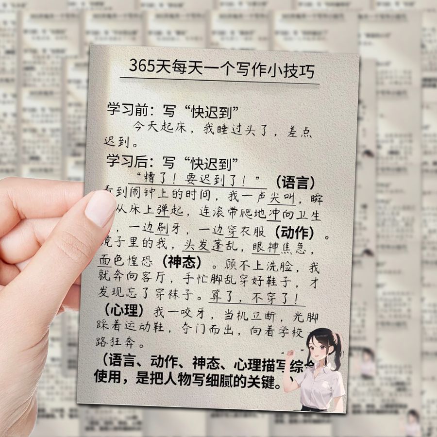 每天一个写作小技巧贴纸笔记本贴