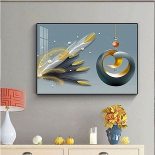 卧室床头装饰画现代简约客厅主卧房间壁画酒店宾馆玄关横版挂画