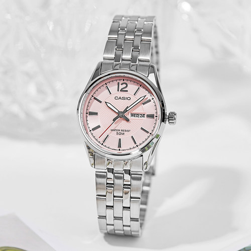 卡西欧气质钢带手表女