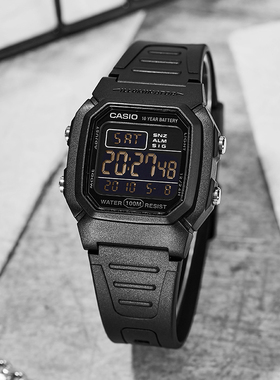 casio卡西欧手表男学生运动儿童电子考试专用W-800H-1B海外直邮