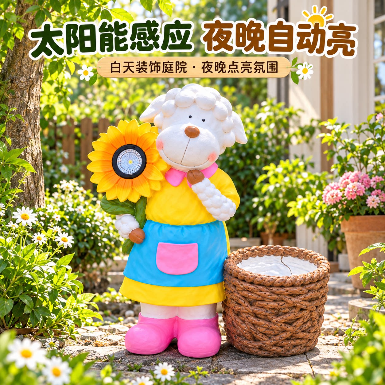创意向日葵小羊园艺花盆