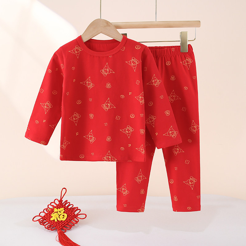 本命年纯棉A类秋衣秋裤纯棉A类