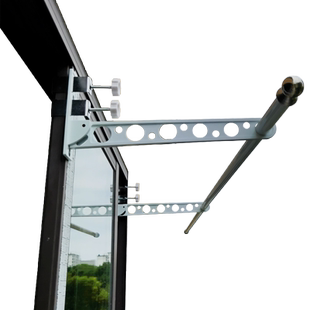 阳台防盗窗晾衣架窗户晾衣服架子窗台卡扣K式杆护栏网窗外晾晒神