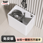 落地式 双驱动旋转池盆一体陶瓷拖把池阳台拖布池化妆室洗地拖盆槽