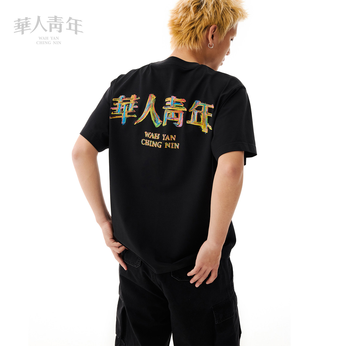 华人青年彩铅涂鸦印花短袖2026春夏凉感舒适宽松T恤校园情侣上衣