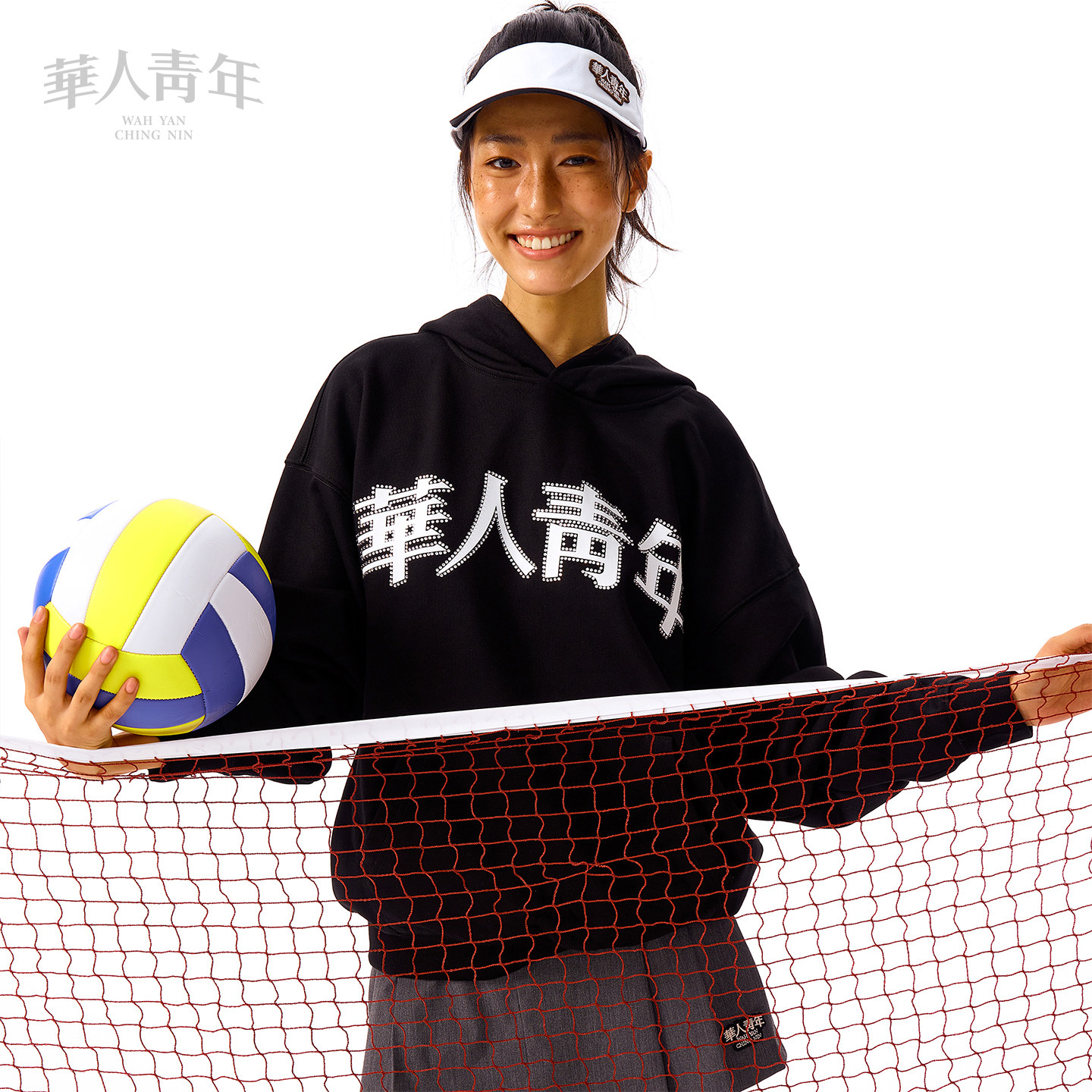 华人青年圈钻LOGO连帽卫衣男春秋季慵懒风宽松百搭潮牌外套上衣