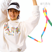 华人青年积木发泡LOGO印花连帽卫衣情侣款 校园套头宽松外套上衣潮