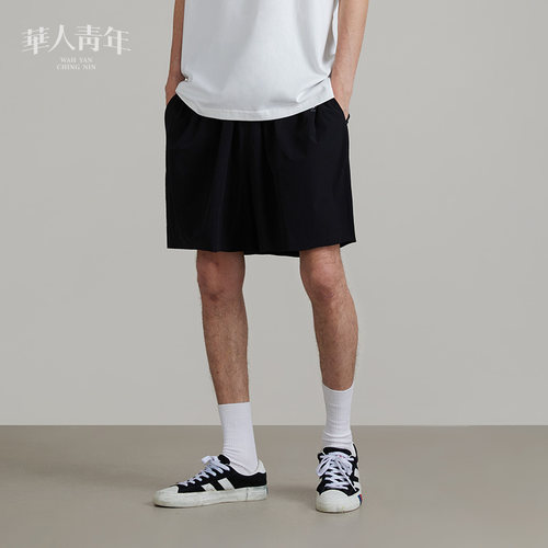 华人青年五分裤宽松日常休闲短裤