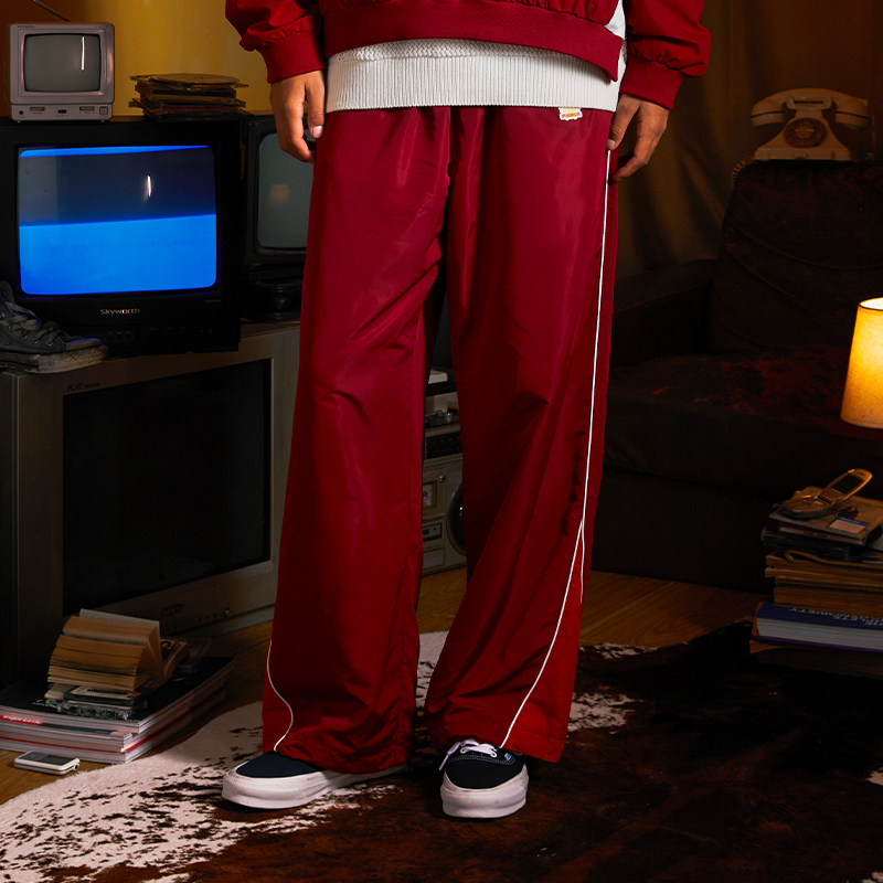 华人青年WYCN贴章拼色运动裤男秋季潮牌休闲裤宽松直筒透气长裤,男装,休闲裤,淘宝优惠券,粉丝福利购,淘宝优惠卷
