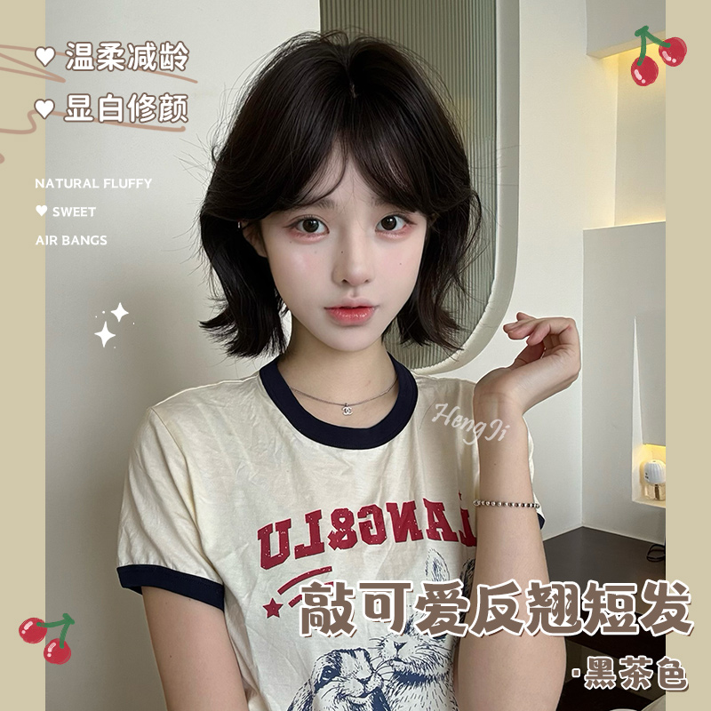 哼唧假发女日常网红短发波波头lolita自然jk全头套假发