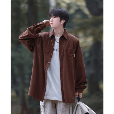 LAZY DAY原创男装工作室东京衣柜BDLS无界bellken灯芯绒宽松衬衫