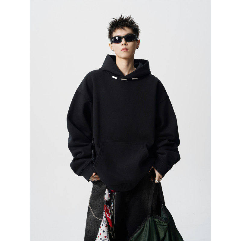 YUXIAN余闲東崛NOLOGO旋律风车19STUDIO物空宋松美式重磅连帽卫衣