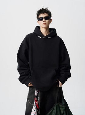 YUXIAN余闲東崛NOLOGO旋律风车19STUDIO物空宋松美式重磅连帽卫衣