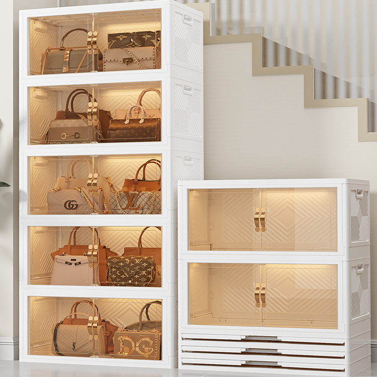包包收纳柜家用展示架神器装放包包的置物架子落地透明存放盒柜子