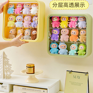 迷你labubu展示盒搪胶拉布布4.0收纳架玛特盲盒柜泡泡保护罩套4代