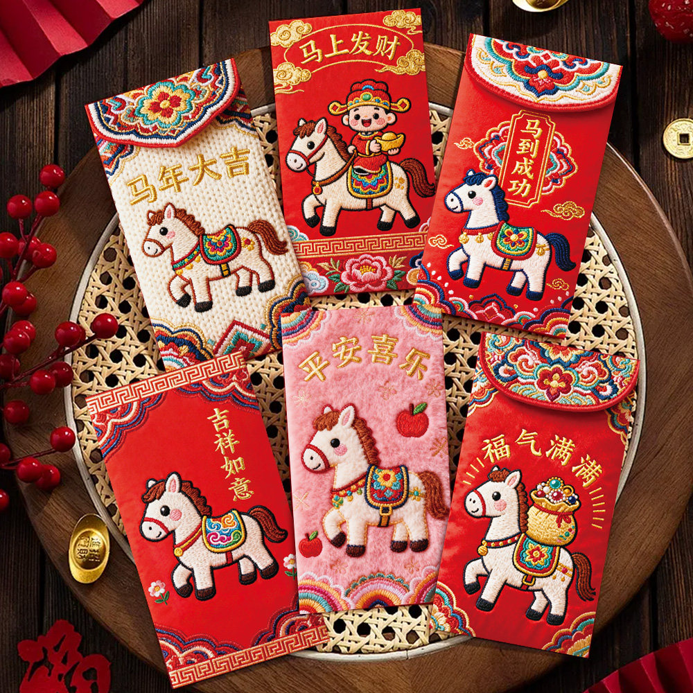 2026新款创意个性马年红包新年卡通混装生肖红包袋过年压岁利是封,节庆用品/礼品,红包/利是封,淘宝优惠券,粉丝福利购,淘宝优惠卷