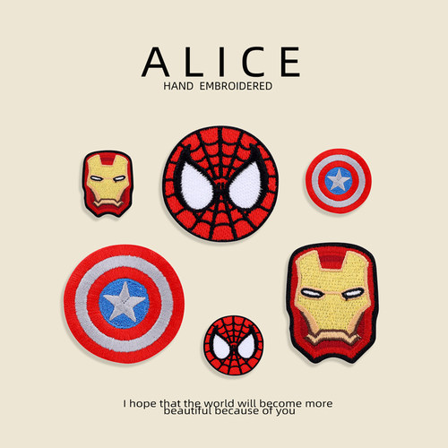 超级队长刺绣布贴时尚包包手机壳