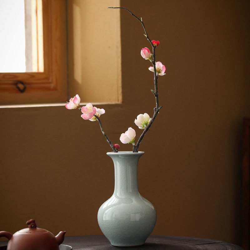 哥窑中式复古陶瓷花瓶摆件客厅插花电视柜餐桌茶几水培小花器装饰,家居饰品,花瓶,淘宝优惠券,粉丝福利购,淘宝优惠卷