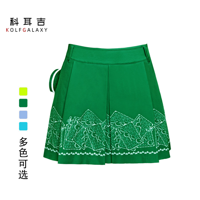 高尔夫新款服装女士半身短裤扑克印花裙户外运动速干防走光短裙