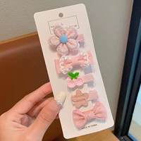 Розовый комплект, в цветочек, 5 шт