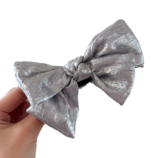 儿童高级感银色丸子头神器抓夹女童蝴蝶结头饰女宝宝发饰2025新款