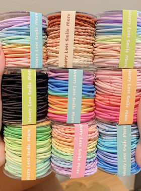 儿童扎头发皮筋女童不伤发发绳弹性好发圈宝宝彩色头绳女孩橡皮筋