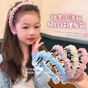儿童发箍带齿防滑女童外出束发头箍2025新款 春季 女孩甜美碎发发捆