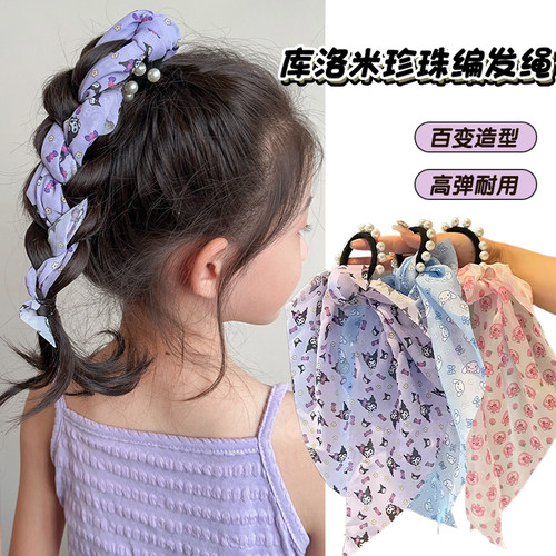 女童碎花珍珠发圈宝宝