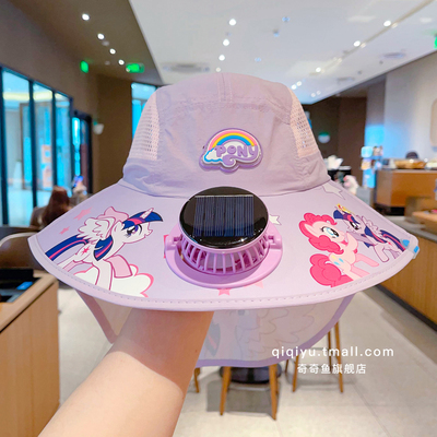 儿童太阳能风扇帽女童防晒空顶帽