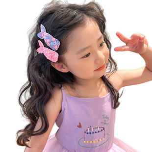 小女孩侧边发卡头饰儿童前额碎发夹子女童后脑勺BB夹宝宝鱼尾发饰
