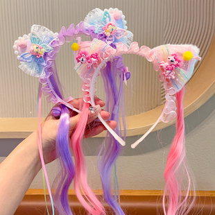 儿童发箍女童假发辫子头饰女孩卡通小马宝莉发卡宝宝头箍2025新款