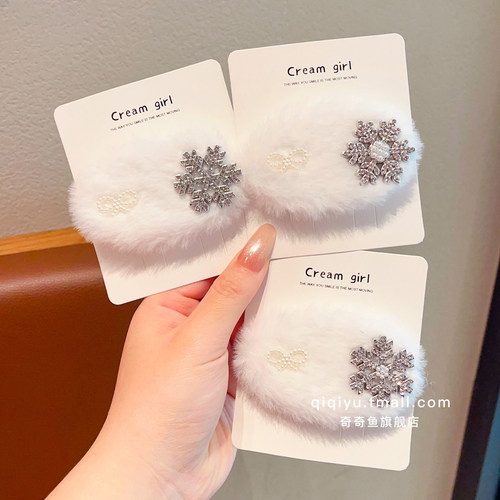 宝宝雪花发夹发卡侧边夹