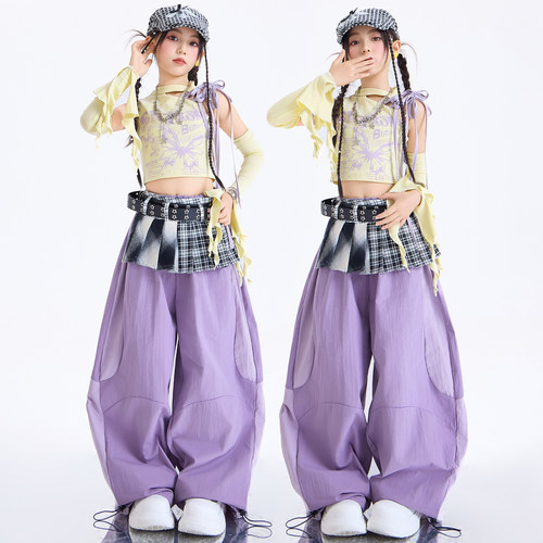儿童爵士舞女童表演服装夏季