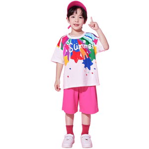 六一儿童节演出服装小学生彩虹啦啦队表演服幼儿园合唱团体班服夏
