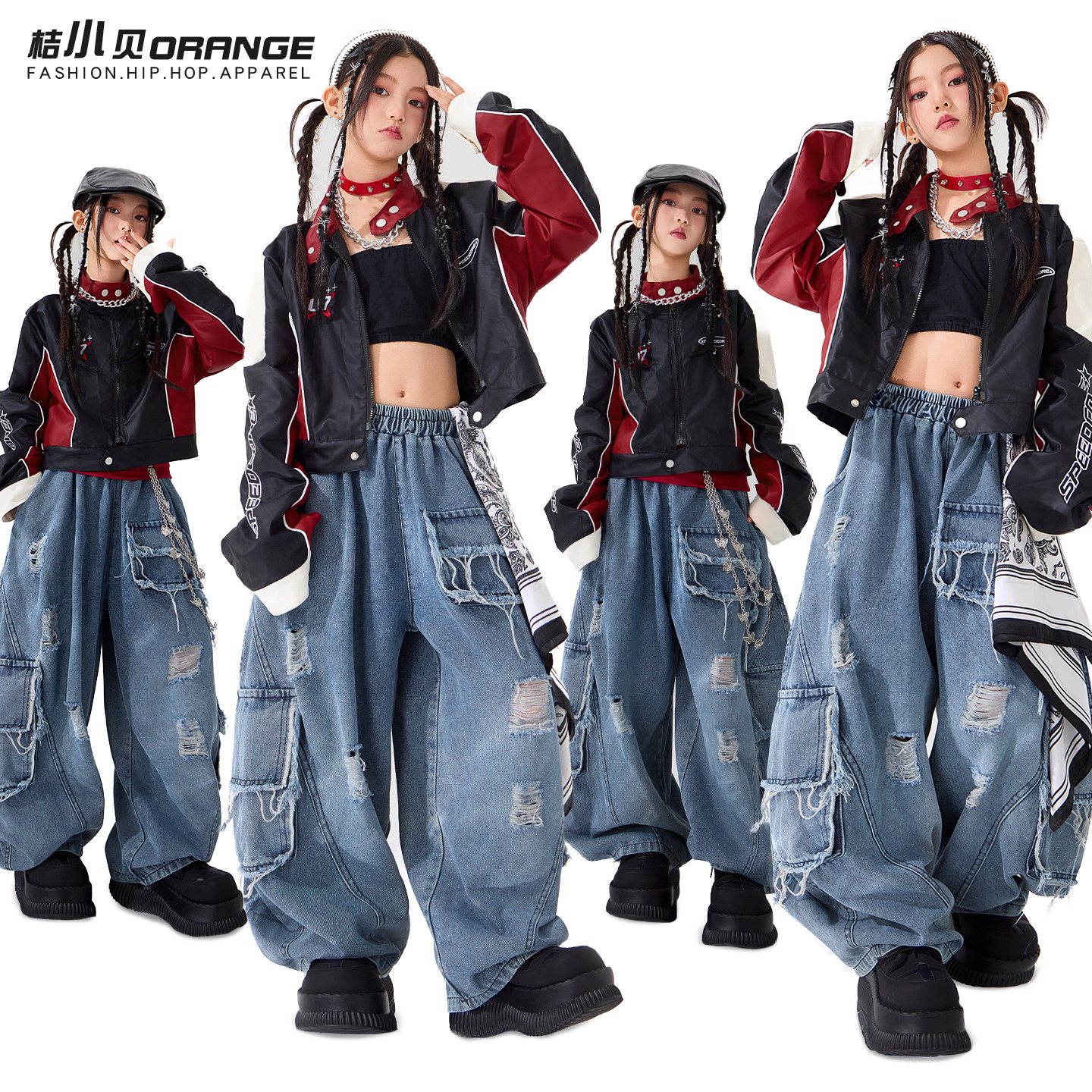 爵士舞服装女童hiphop街舞