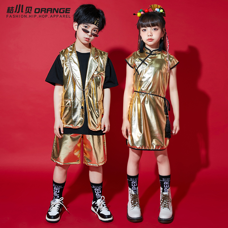 桔小贝幼儿园中国风啦啦操演出服