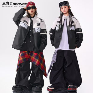 儿童街舞演出服男童潮服嘻哈机车服套装少儿hiphop童装男孩架子鼓