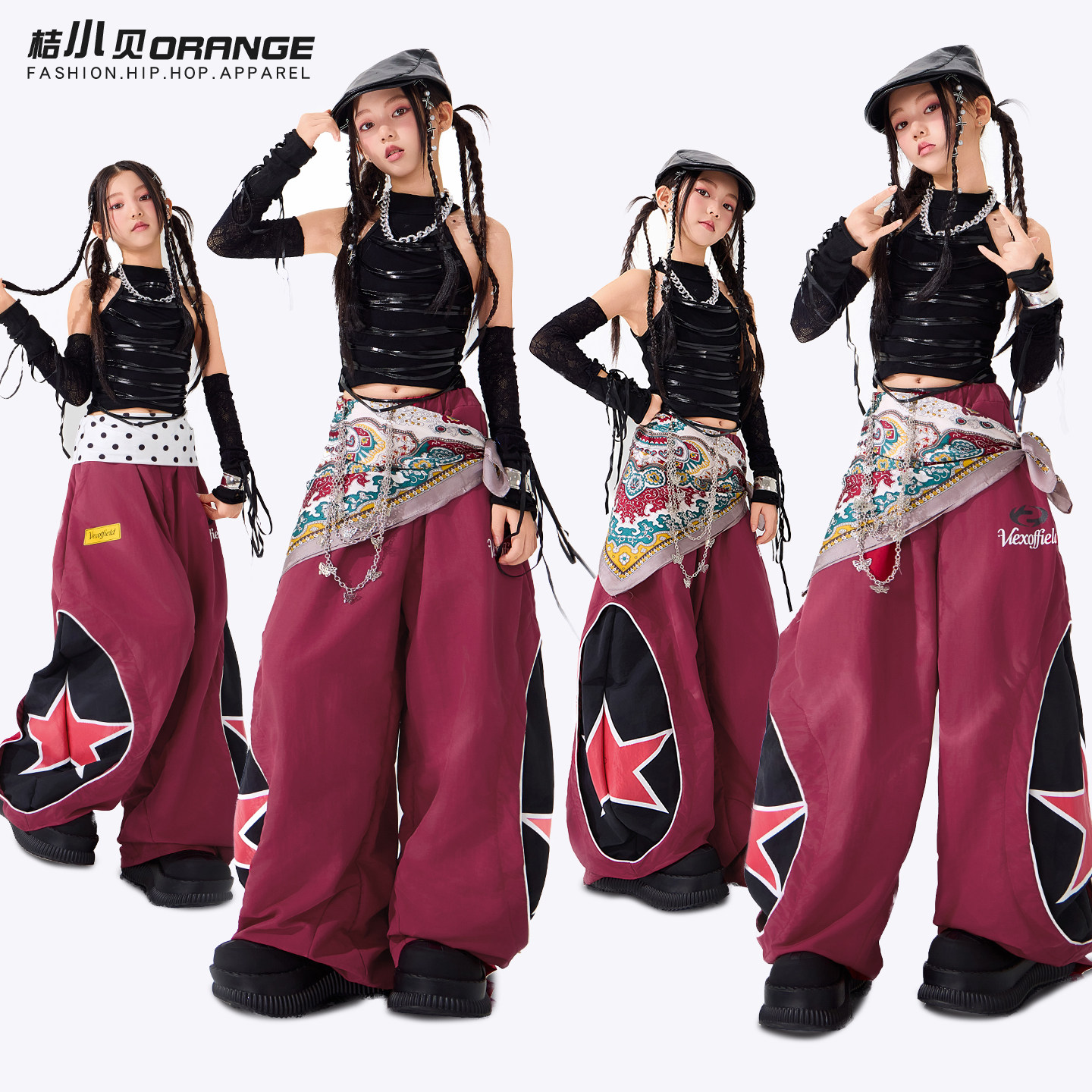 女童爵士舞嘻哈服装潮酷时髦