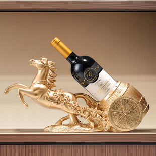客厅红酒架摆件轻奢高档马到功成葡萄酒架柜装饰品餐边柜家居饰品