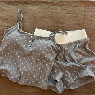 家居服可外穿吊带波点修身 睡衣女夏季 短裤 套装 甜美小碎花 2025新款