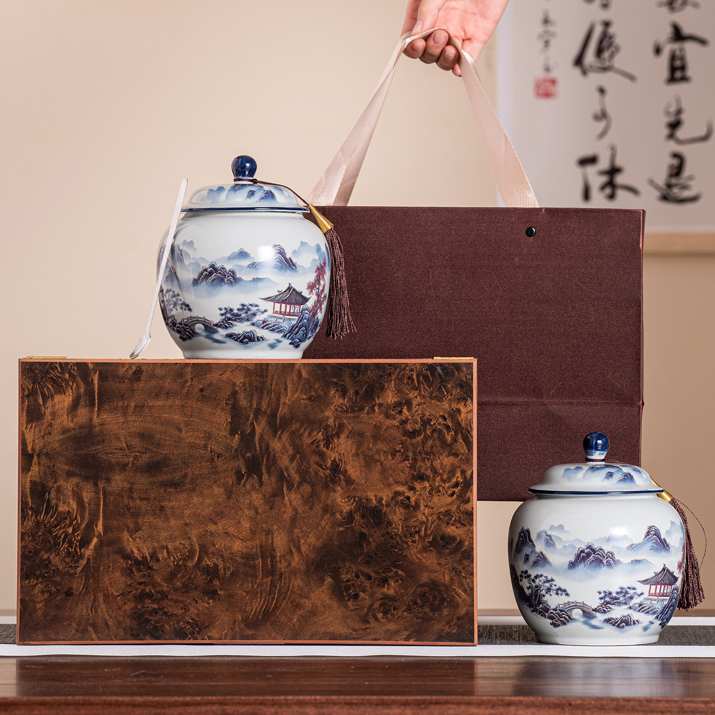 2026新款木盒茶叶包装礼盒装空盒通用陶瓷茶叶罐礼品盒高级感批发,包装,茶叶包装,淘宝优惠券,粉丝福利购,淘宝优惠卷