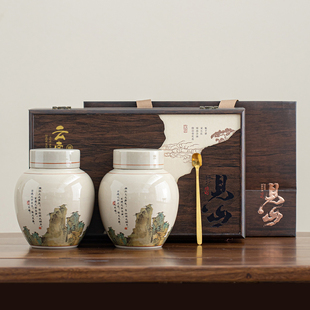 麦辞高档云南滇红茶叶礼盒装空盒半斤陶瓷茶罐高级感新款包装盒子
