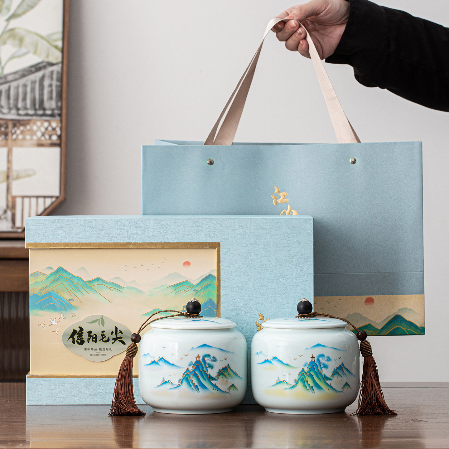 高档专版信阳毛尖礼盒空盒通用绿茶叶包装盒高级感礼品盒批发定制